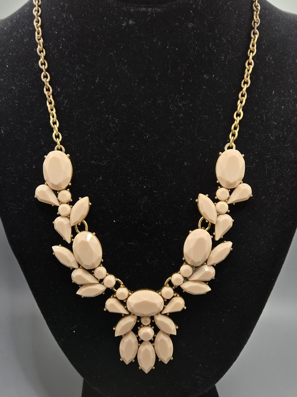 J. Crew Gold-Tone Cream Statement Necklace 17" + 3" Extender